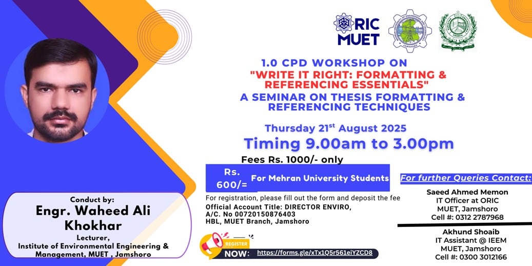Seminar on Thesis Formatting and Referencing Techniques MUET Jamshoro