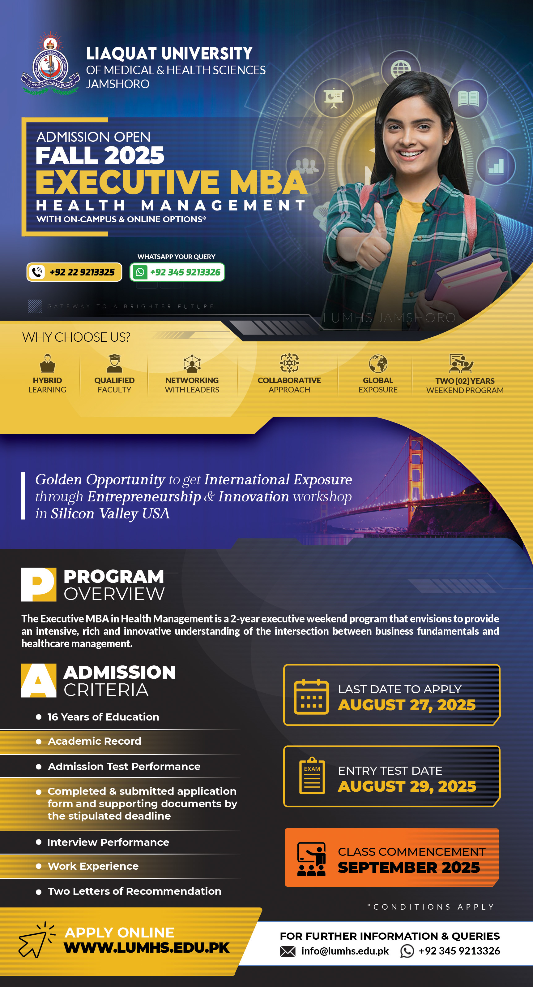 The Executive MBA in Health Management 2-years Program LUMHS 2025