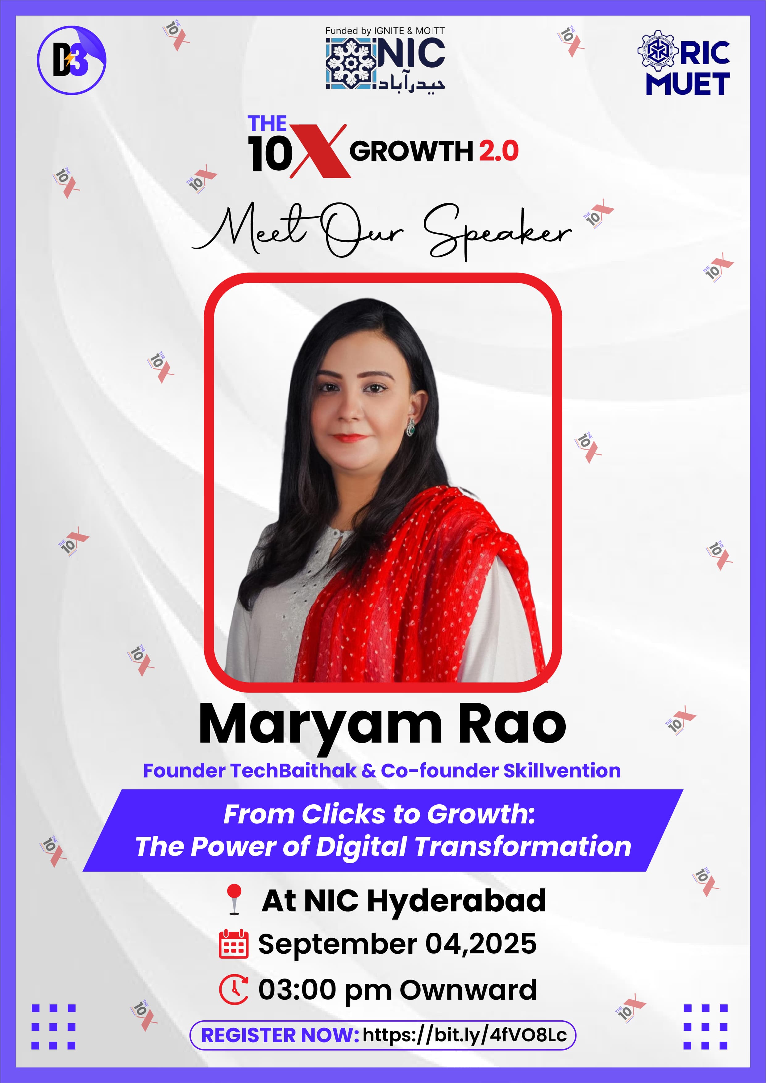 Maryam Rao Speaking on 4th September at NIC Hyderabad
