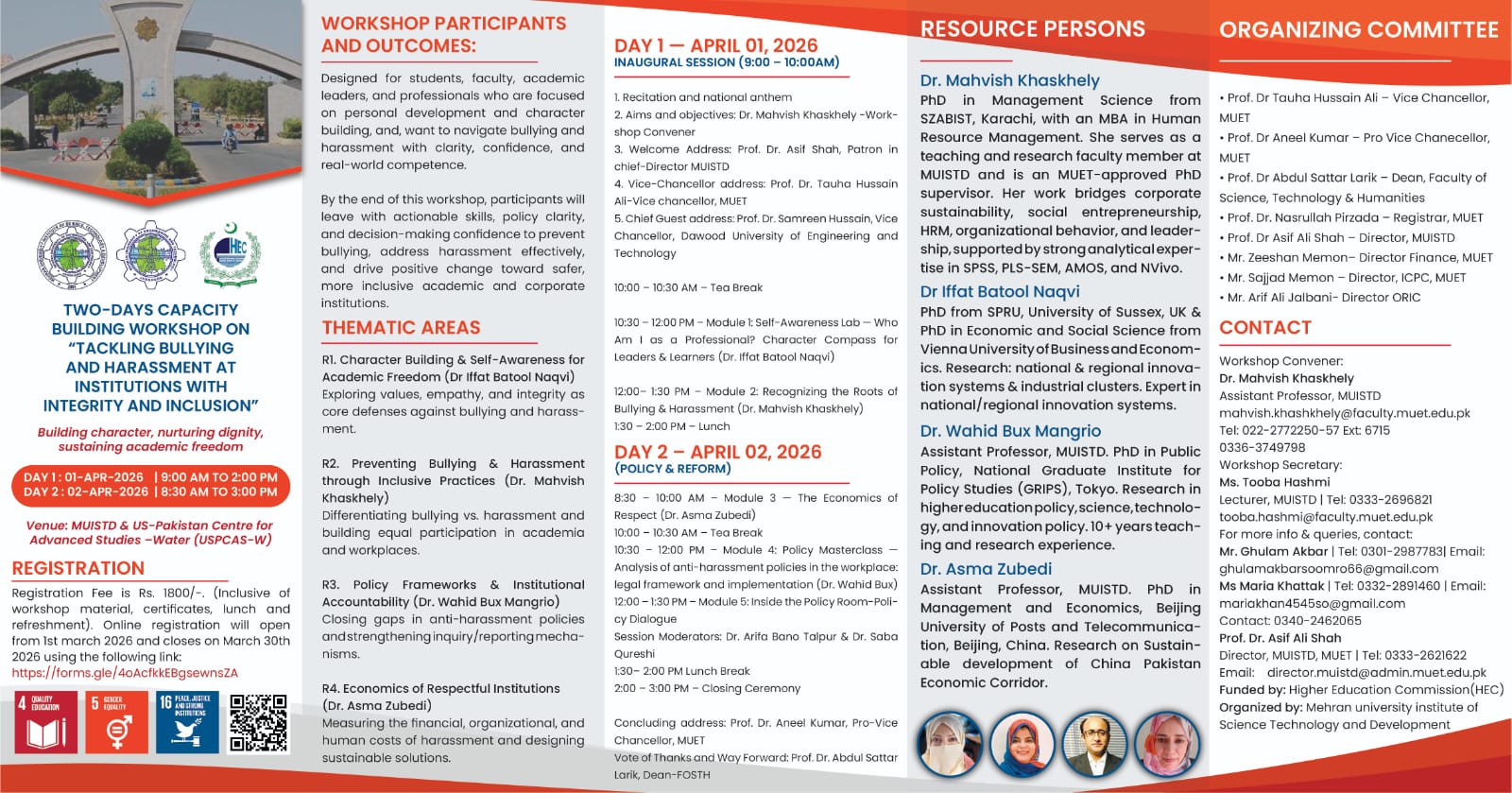 Attachment for MUET to Organize Two-Day Capacity Building Workshop on Tackling Bullying and Harassment